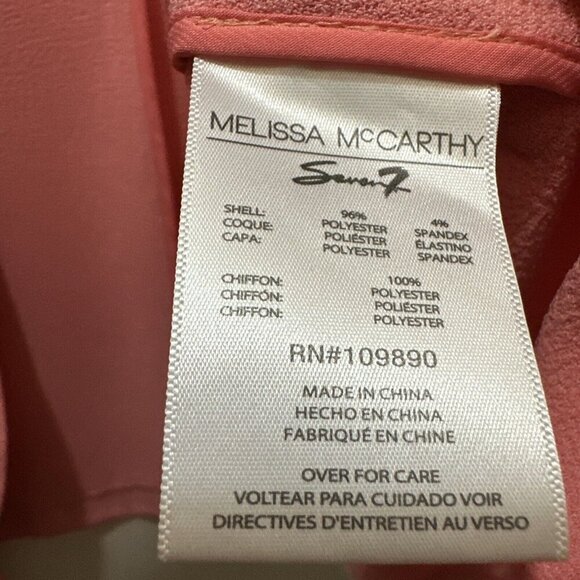 2/$30 Melissa McCarthy Seven 7 Open Front Blazer Jacket 3X Coral Pink Office - Picture 9 of 11